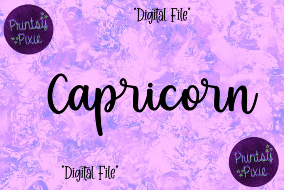 Capricorn Zodiac Sign Graphics for Crafts & Digital Sales