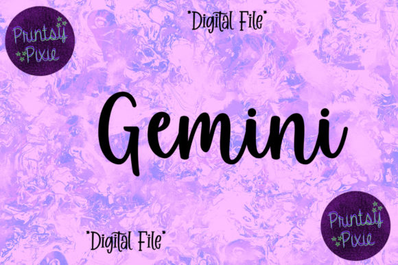 Gemini Zodiac Sign Graphics for Crafts and Creative Sellers