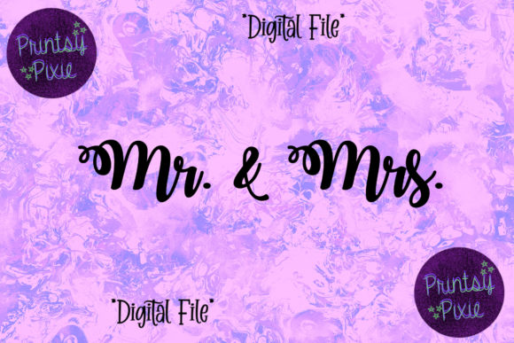 Mr and Mrs Wedding Ceremony Couple Graphics for Crafts