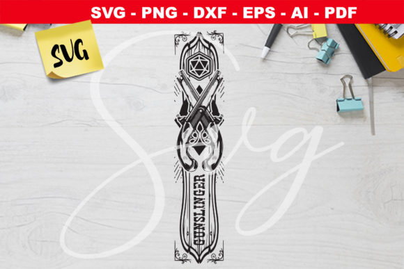 RPG Gunslinger Graphics for Crafts and Gaming Brands